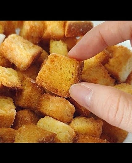 간단간식 식빵팝콘 보다 간단하고 바삭한 러스크 에어프라이어요리