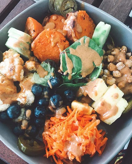 Everything Bowl with Spicy Peanut Sauce