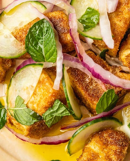 Tonight We Veg: Roasted Falafel-Spiced Tofu with Whipped Tahini