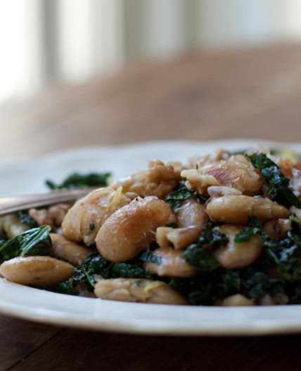 Pan-fried Corona Beans & Kale