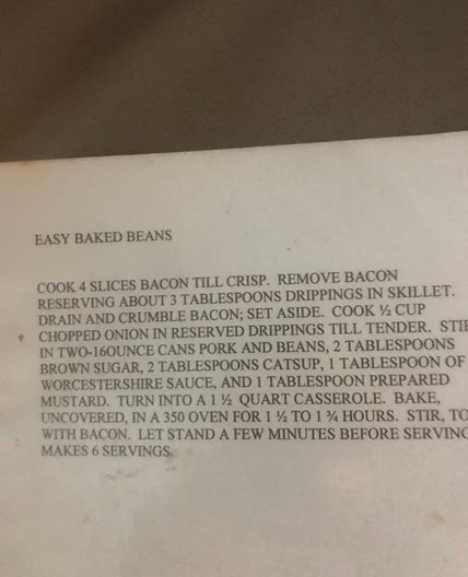 My Moms Baked Beans 