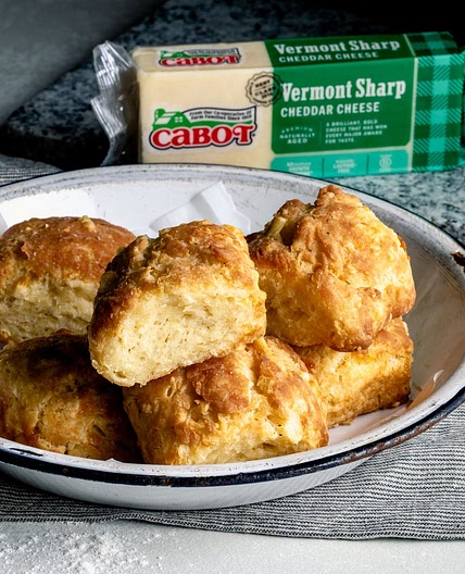 Air Fryer Cheddar Biscuits with Garlic Butter