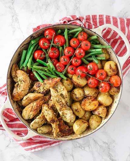One Pan Pesto Chicken Bake Recipe