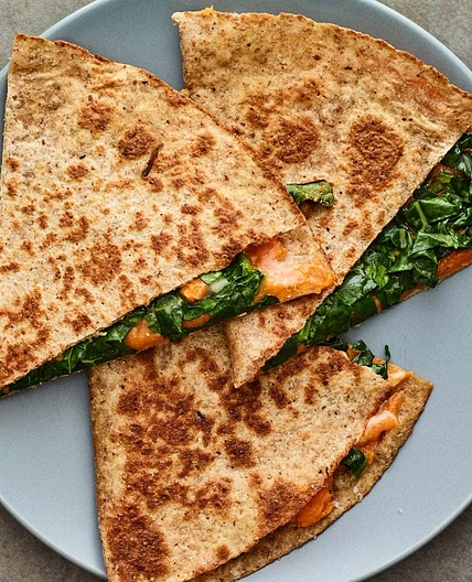 Kale and Sweet Potato Parmesan Quesadilla