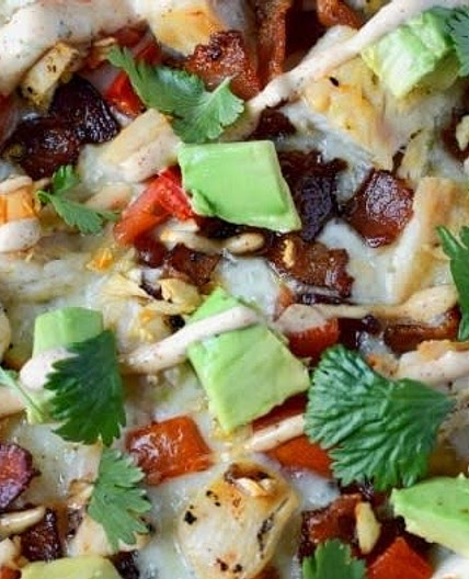 Chicken Flatbread with Chipotle Ranch Sauce