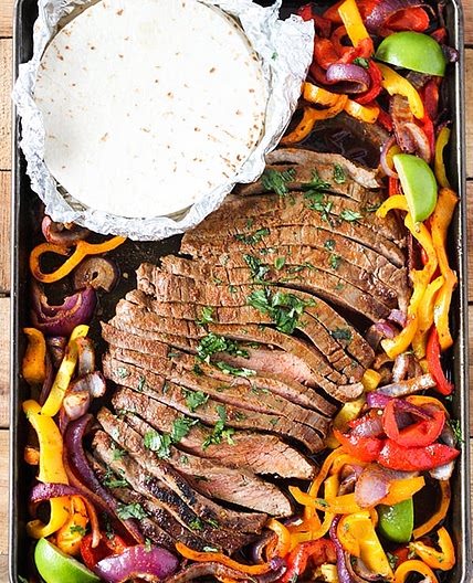 Steak Fajitas on Sheet Pan 