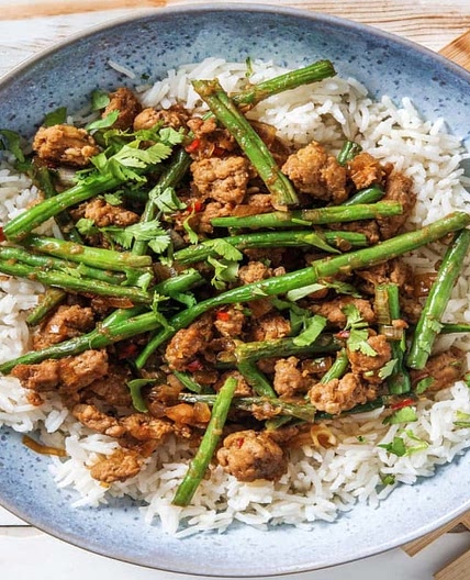 Thai 'Pad Krapow Moo' with Green Beans and Cilantro