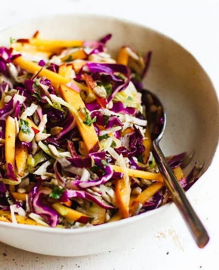 Summer Slaw with Peaches and Parsley
