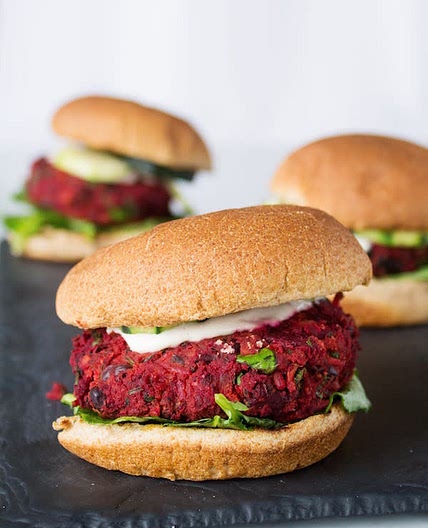 Vegan Black Bean Beet Burgers