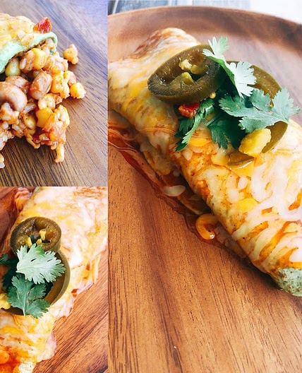 Vegetarian Enchiladas with Black-Eyed Peas & Brown Rice