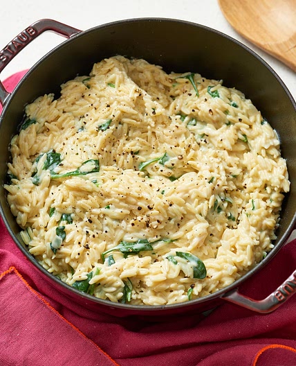 Creamy Spinach Parmesan Orzo