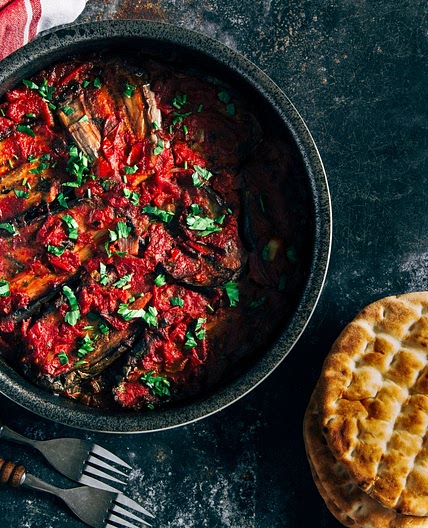 Moroccan Zaalouk - A Wonderfully Zesty Eggplant and Tomato Dip