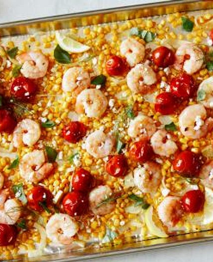 Garlic Butter Shrimp and Corn Sheet Pan Dinner