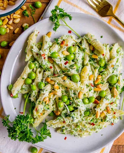 Lemon Ricotta Pasta with Fresh Peas