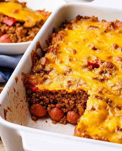 Chili Dog Keto Casserole