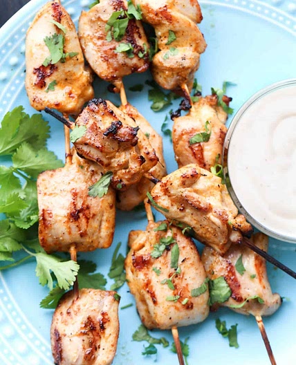 Grilled Buffalo Ranch Chicken Kabobs