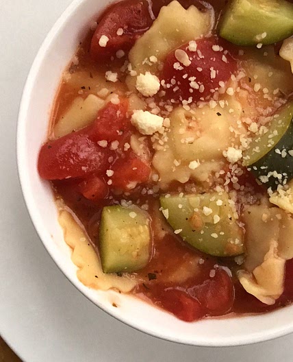 Tomato & Cheese Ravioli Soup