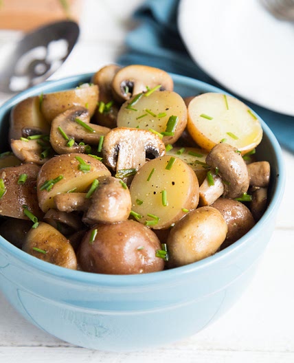 Mushroom and Chive Potato Salad