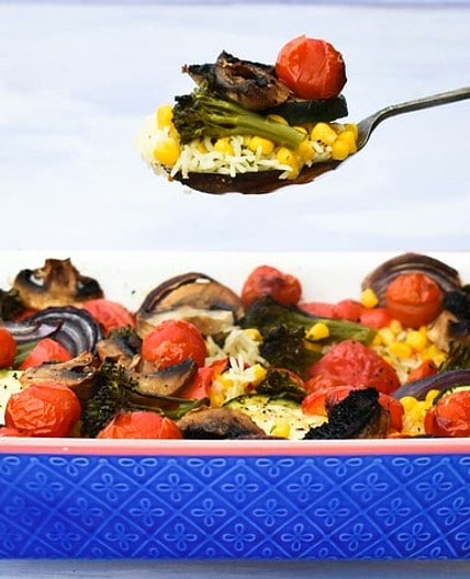 Roasted Vegetable Rice Bake