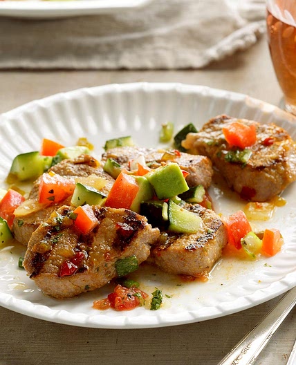 Grilled Pork with Avocado Salsa