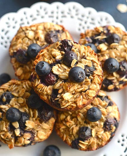 Blueberry Protein Oatmeal Muffins