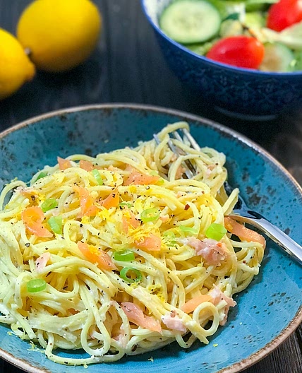 Creamy Smoked Salmon Spaghetti | Slimming & Weight Watchers Friendly