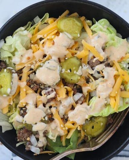 Big Mac in a Bowl (Big Mac Salad) Keto, Low Carb, GF