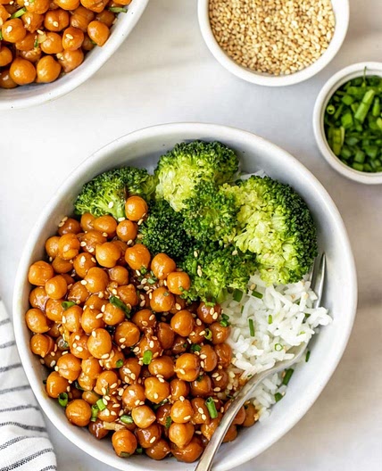 Vegan Sticky Sesame Chickpea