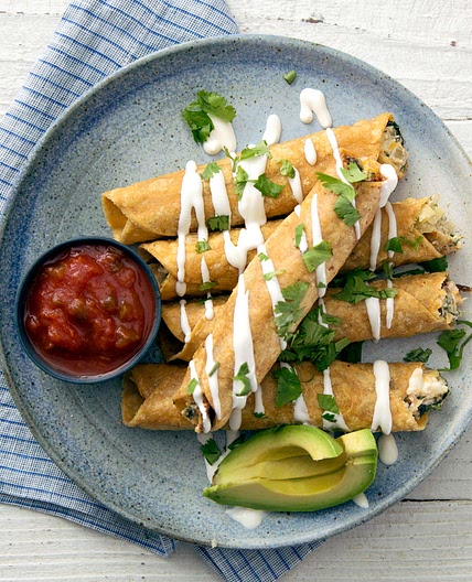 Spinach Artichoke Taquitos