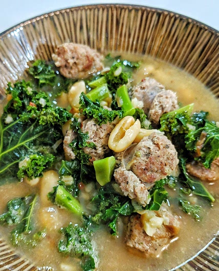 Barley, Sausage and Kale Stew