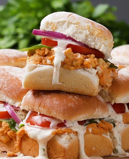 Buffalo Chickpea Sliders Recipe by Tasty