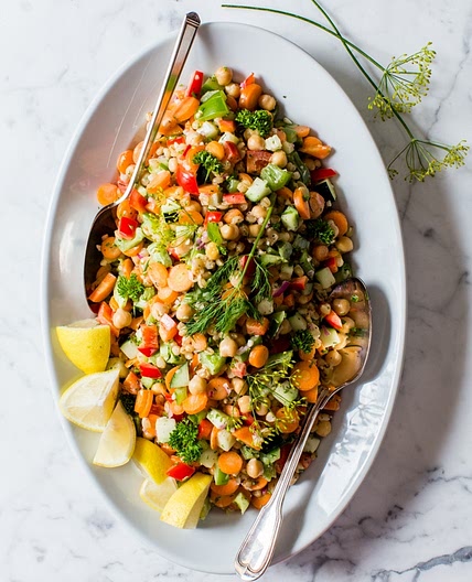 Garbanzo Summer Salad with Creamy Dill Dressing
