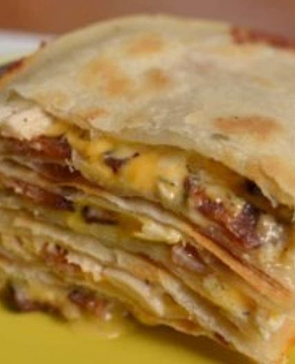 Chicken Quesadilla with Ranch and Bacon