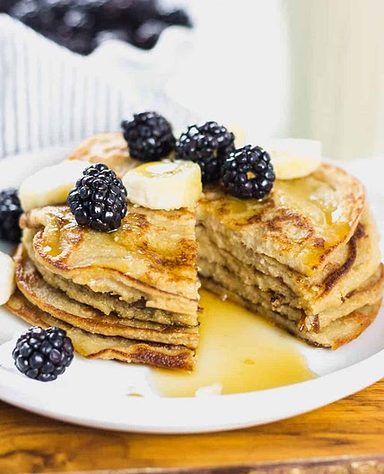 Vegan Banana Oatmeal Pancakes