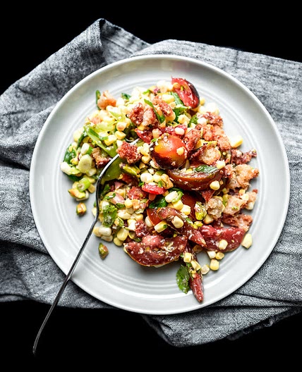 joshua mcfadden's corn and tomato salad with torn croutons — THE BUTTER LAB