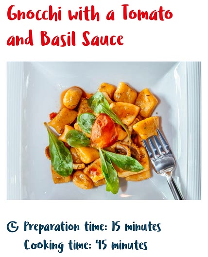 Gnocchi with a Tomato and Basil Sauce