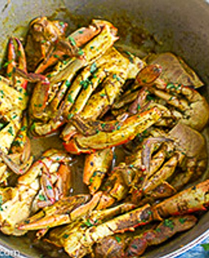 Tobago Curry Crab and Dumplings