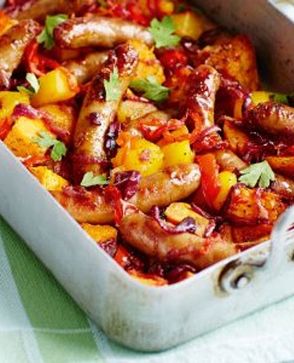 Spicy Caribbean sausages