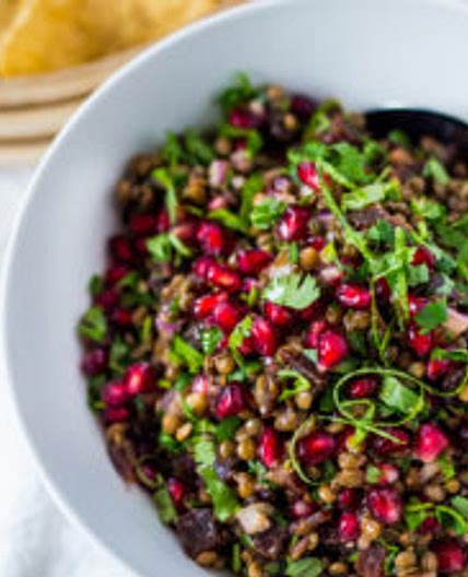 Palouse Caviar ( Lentil Pomegranate Salad)