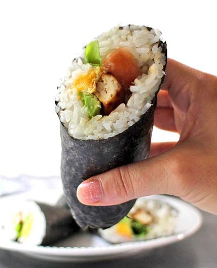 Vegan Sushi Burrito with Air Fryer Tofu
