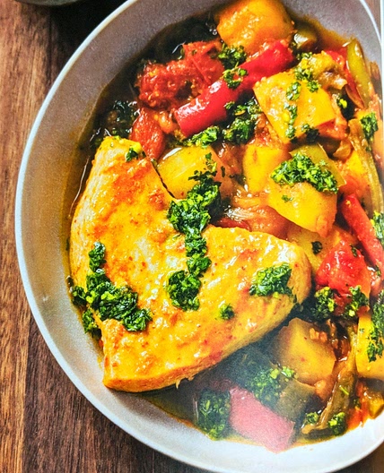 swordfish with peppers and potatoes