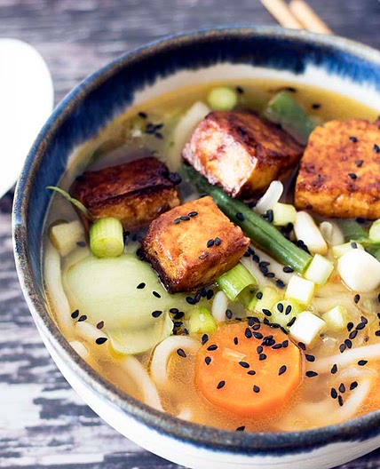 Miso udon noodle soup