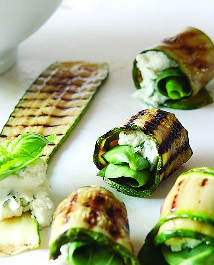 Grilled Zucchini Roll-Ups with Herbs and Cheese - Ellie Krieger