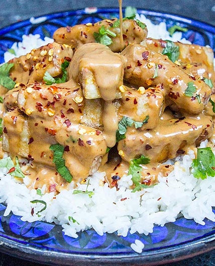 Crispy Coconut and Peanut Smoked Tofoo - Tofoo