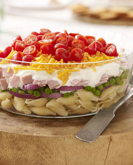 Layered Ham and Cheese Salad