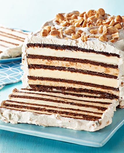 Chocolate-Peanut Butter Ice Cream Sandwich Cake