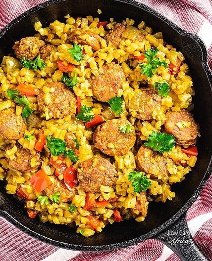 Sausage and Cauliflower Rice Skillet