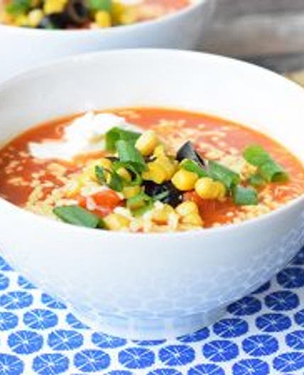 Tortilla soup with homemade tortilla chips