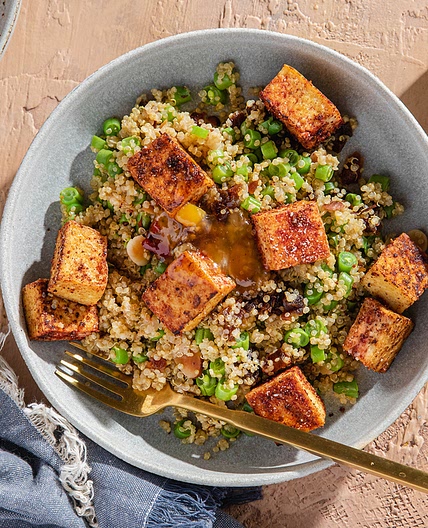 Tandoori Spiced Tofu with Apricot Quinoa Pilaf & Mango Chutney