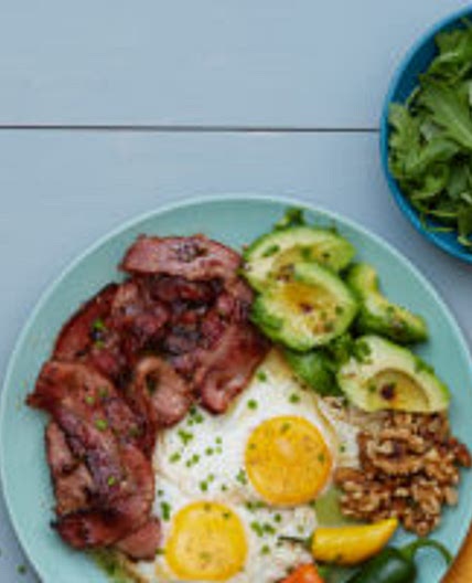 Keto bacon and eggs plate